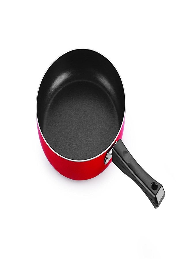 Nirlon Aluminium Non-Stick Frying Pan, 22 cm, Red and Black - Image 1